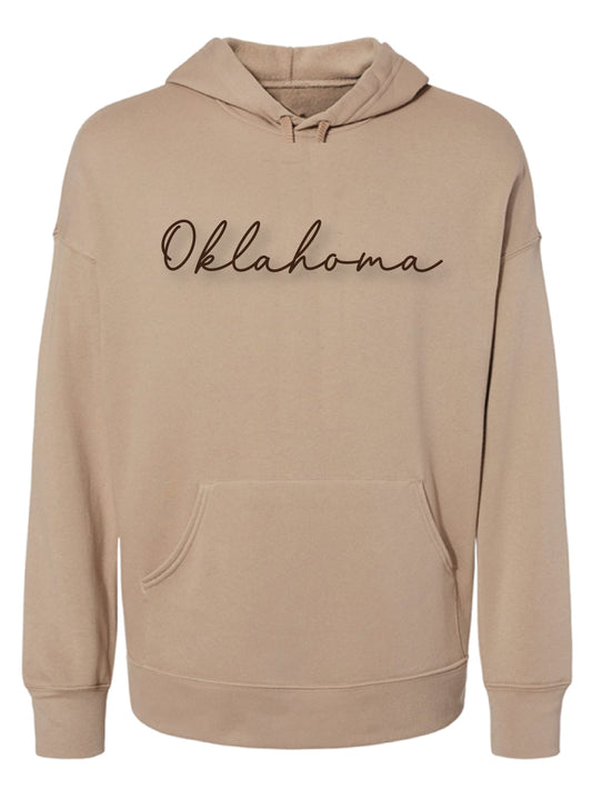Large Script USA State Hoodie
