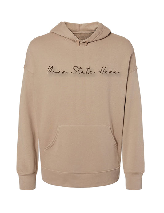 Large Script USA State Hoodie